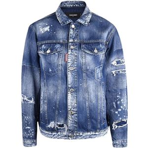 Dsquared2, Heren, Jassen, Blauw, Maat: XS Denim,