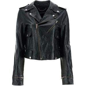 Golden Goose, Dames, Jassen, Zwart, Maat: S Leer,