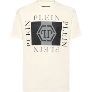Philipp Plein, Heren, Tops, Beige, Maat: S Katoen,