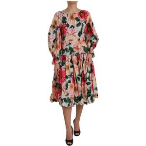 Dolce & Gabbana - A-lijn Jurk - Multicolor - Lange Mouwen
