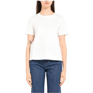 Max Mara, Dames, Tops, Wit, Maat: S Katoen,