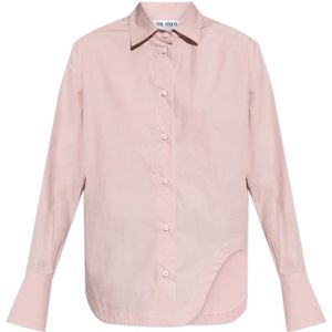 The Attico, Dames, Blouses & Shirts, Roze, Maat: 3XS Katoen,