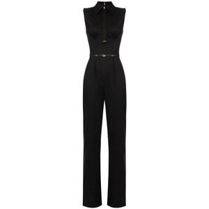 Elisabetta Franchi, Dames, Jumpsuits & Playsuits, Zwart, Maat: XS Katoen,