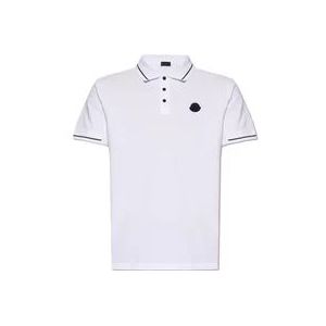 Moncler Polo shirt met logo , White , Heren , Maat: S