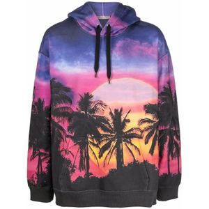 Valentino, Heren, Sweatshirts & Hoodies, Blauw, Maat: M Katoen,