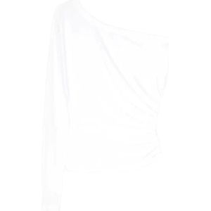 Norma Kamali, Dames, Blouses & Shirts, Wit, Maat: S Poliester,