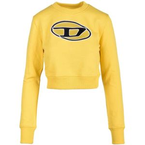 Diesel, Dames, Sweatshirts & Hoodies, Geel, Maat: S Katoen,