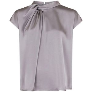 Neo Noir, Dames, Blouses & Shirts, Grijs, Maat: XS Satijn,