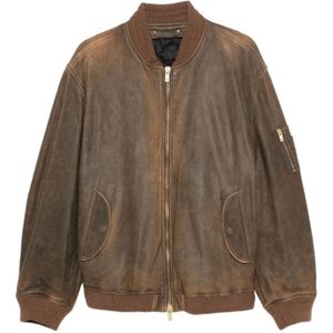Golden Goose, Heren, Jassen, Bruin, Maat: XS Leer,