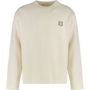 Maison Kitsuné, Heren, Truien, Beige, Maat: L Wol,