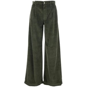 PT Torino, Dames, Broeken, Groen, Maat: W26 Corduroy,