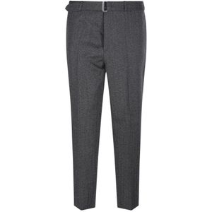 Officine Générale, Heren, Broeken, Grijs, Maat: S Wol,