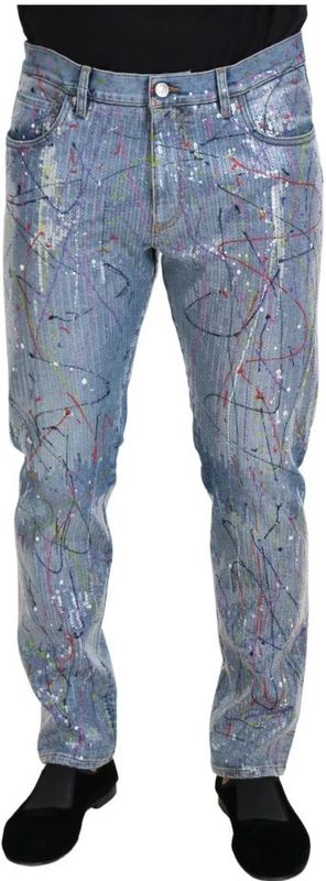 Pailletten Verf Spetters Jeans