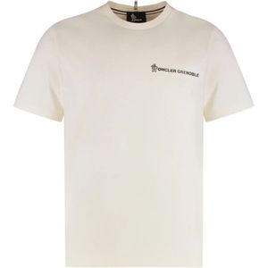 Moncler, Heren, Tops, Wit, Maat: L Katoen,