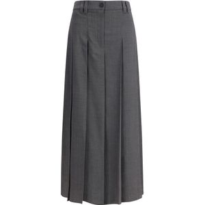 Brunello Cucinelli, Dames, Rokken, Grijs, Maat: 3XS Wol,