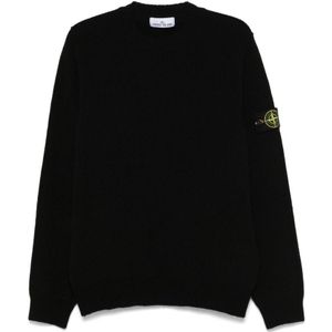 Stone Island, Heren, Truien, Zwart, Maat: L Wol,