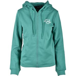 Love Moschino, Dames, Sweatshirts & Hoodies, Groen, Maat: L Katoen,