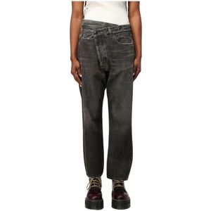 R13, Dames, Jeans, Grijs, Maat: W30 Katoen,