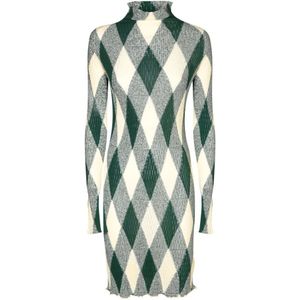 Burberry - Katoenen Plooirok Jurk - Veelkleurig - Katoen