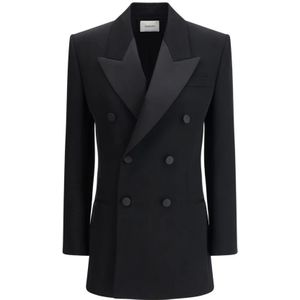 Saint Laurent, Dames, Jassen, Zwart, Maat: XS Wol,