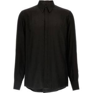 Dolce & Gabbana, Heren, Overhemden, Zwart, Maat: XL Zijde,