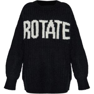 Rotate Birger Christensen, Dames, Truien, Zwart, Maat: L Wol,