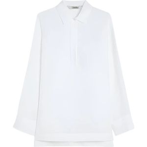 Max Mara, Dames, Blouses & Shirts, Wit, Maat: M Linnen,