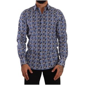 Dolce & Gabbana - Dress Shirt Long Sleeve - Blauw - Slim Fit - 100% Katoen