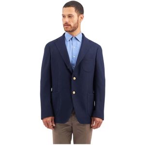 Brooks Brothers, Heren, Jassen, Blauw, Maat: 4XL Wol,