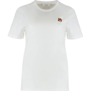 Maison Kitsuné, Dames, Tops, Wit, Maat: L Katoen,