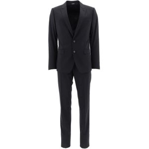 Dolce & Gabbana, Heren, Pakken, Zwart, Maat: M Wol,
