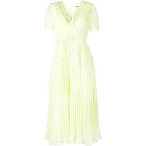 Self Portrait, Dames, Jurken, Groen, Maat: M Chiffon,