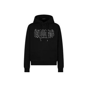 Dsquared2 Zwarte Logo Strass Hoodie , Black , Heren , Maat: 3XL