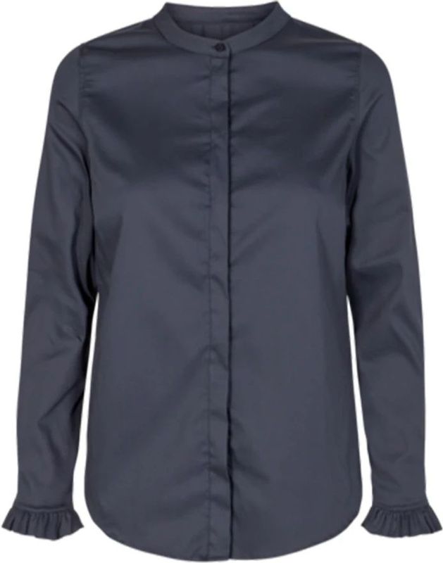 MOS MOSH - Blouse - Marine - Klassieke Blouse - Lange Mouw