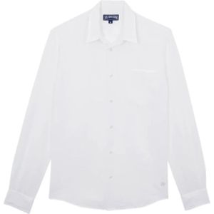 Vilebrequin, Heren, Overhemden, Wit, Maat: S Katoen,