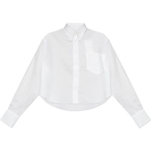 Ami Paris, Dames, Blouses & Shirts, Wit, Maat: M Katoen,