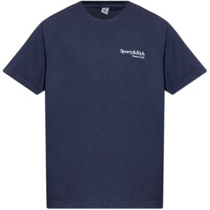 Sporty & Rich, unisex, Tops, Blauw, Maat: XL Katoen,