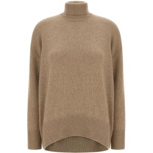 Brunello Cucinelli, Dames, Truien, Bruin, Maat: L Zijde,