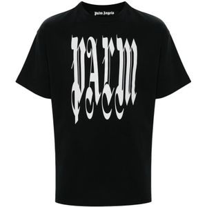 Palm Angels, Heren, Tops, Zwart, Maat: L Katoen,