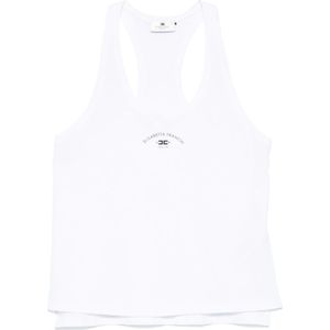 Elisabetta Franchi, Dames, Tops, Wit, Maat: M Katoen,