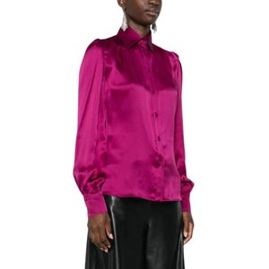 Balenciaga, Dames, Blouses & Shirts, Roze, Maat: L Zijde,