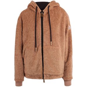Moncler, Dames, Sweatshirts & Hoodies, Bruin, Maat: S Fleece,