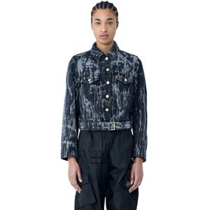 Ganni, Dames, Jassen, Blauw, Maat: 2XS Denim,