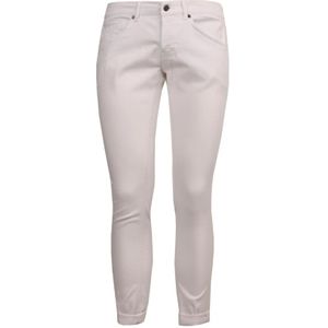 Dondup - Skinny Jeans - Wit - Stretch Denim - Logo Plaque Achterzak