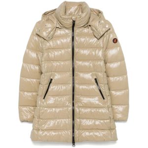 Save The Duck, Dames, Jassen, Beige, Maat: 2XL Nylon,