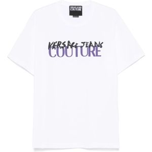 Versace Jeans Couture, Heren, Tops, Wit, Maat: S