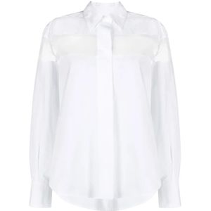 Valentino, Dames, Blouses & Shirts, Wit, Maat: 2XS Katoen,