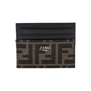 Fendi Leren kaarthouder met zeven vakken , Brown , Heren , Maat: ONE Size