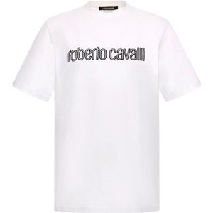 Roberto Cavalli, Heren, Tops, Wit, Maat: S Katoen,