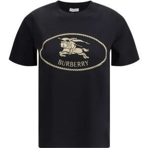 Burberry, Dames, Tops, Zwart, Maat: XS Katoen,